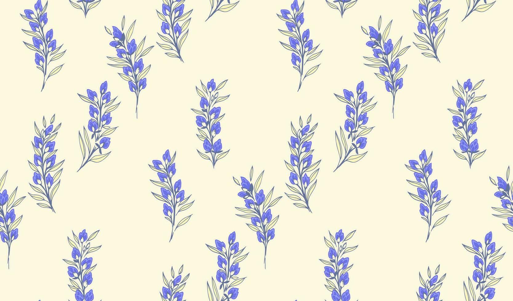 Seamless stylized branches leaves with burgeon flowers. Vector hand drawn sketch. Creative gentle branches randomly scattered over a light background. Design for fashion, fabric, wallpaper.