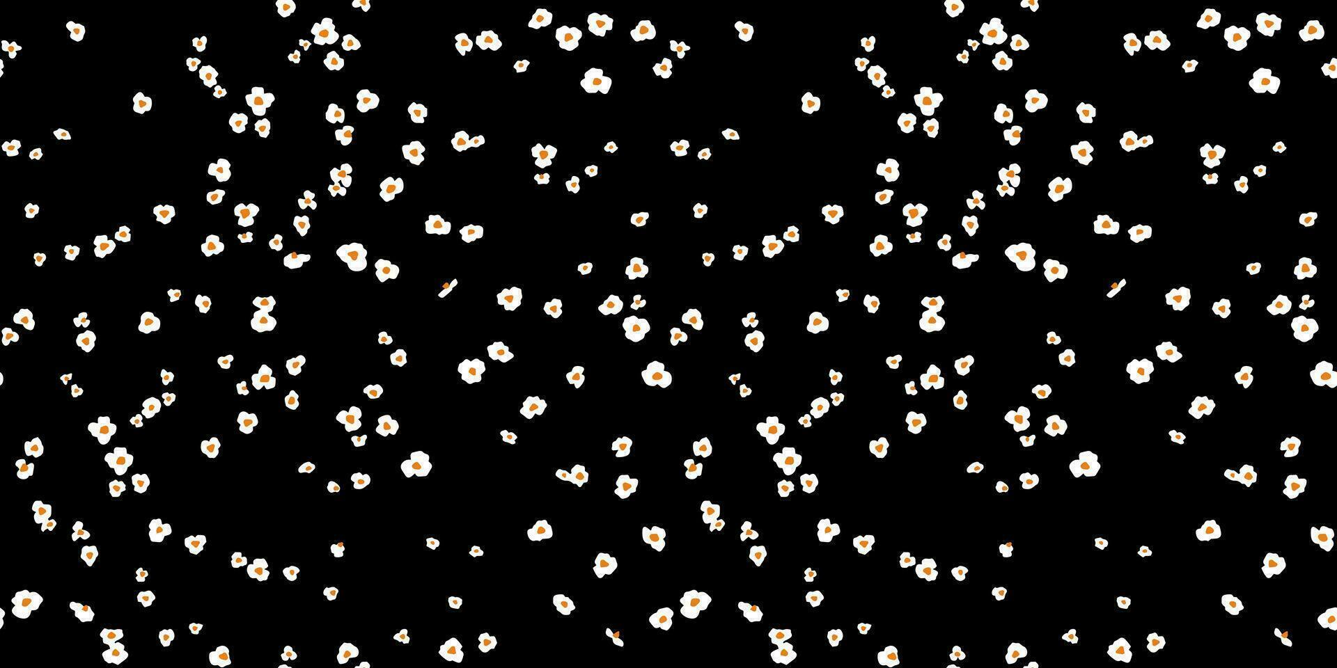 Tiny, abstract, cute, doodle, silhouette flowers seamless pattern. Vector hand drawn sketch drops, dots. Template for textile, fashion, print, surface design, wallpaper