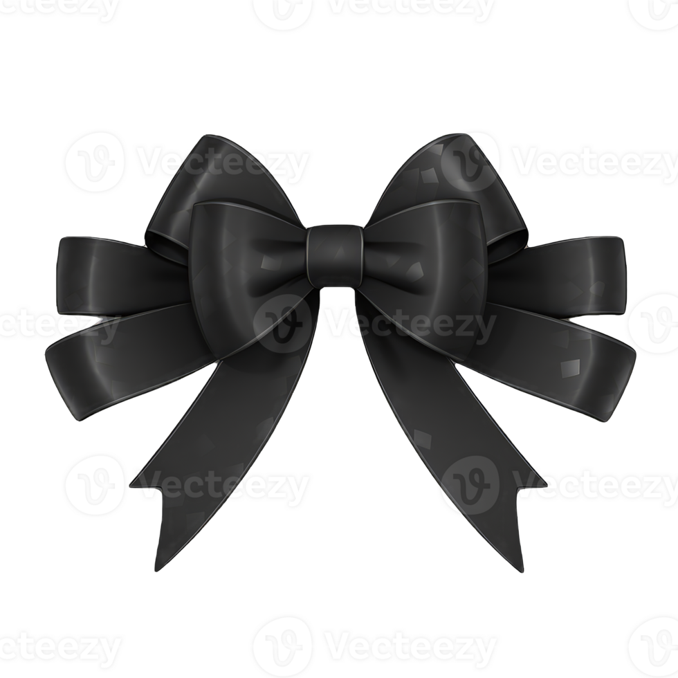 AI generated black bow tie isolated on transparent background png