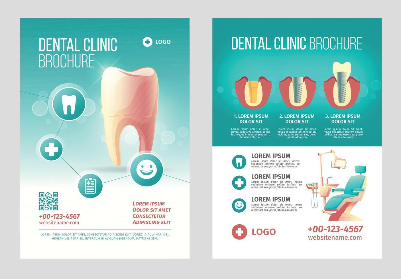 Dental banner design on blue background. vector