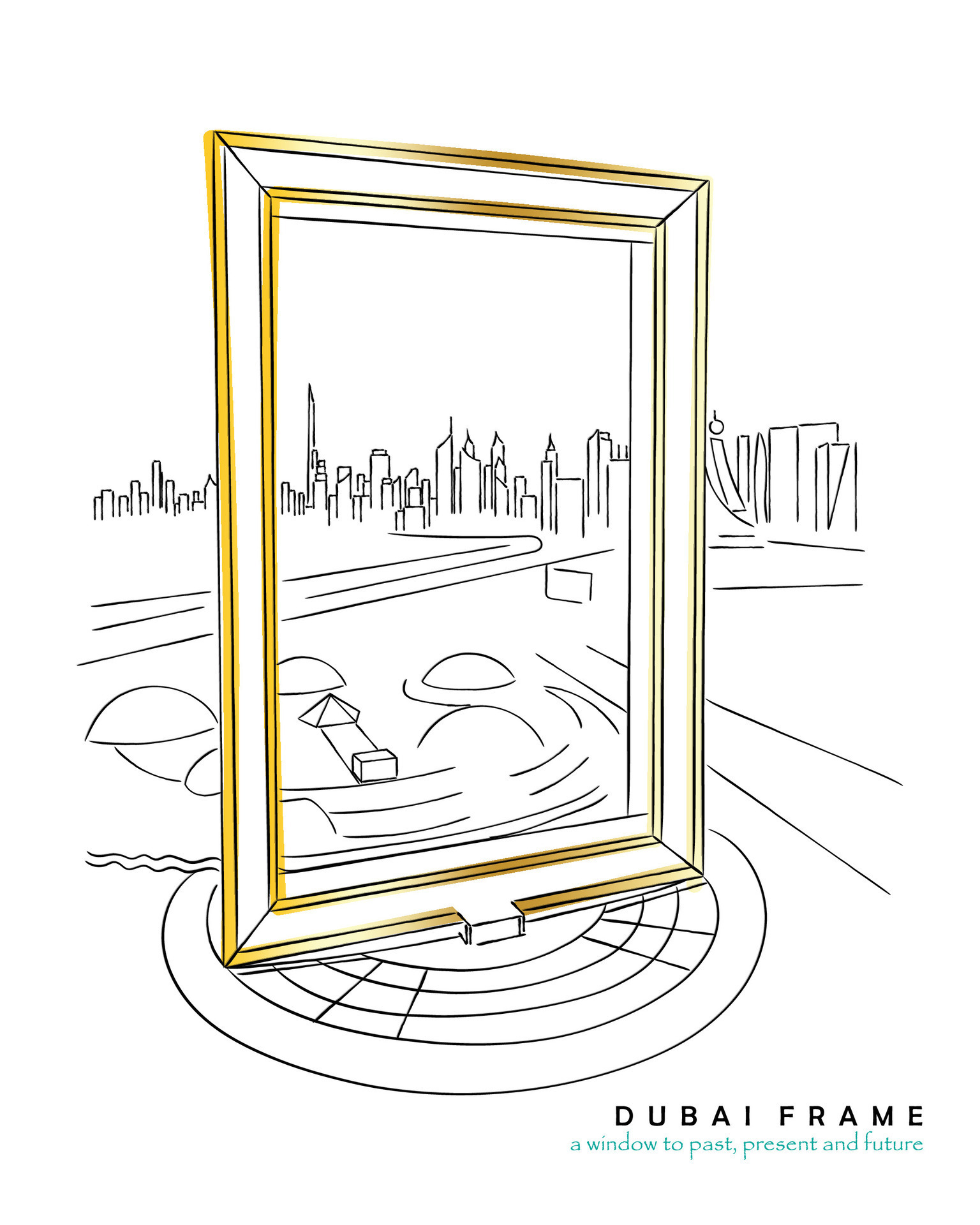 line art of dubai frame. 35122407 Vector Art at Vecteezy