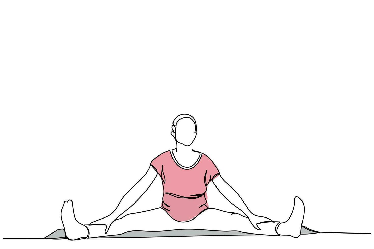 Arte dibujo de un embarazada mujer practicando yoga. vector