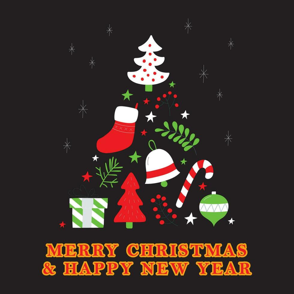 t-shirt design for Merry Christmas Holiday. Vector printable