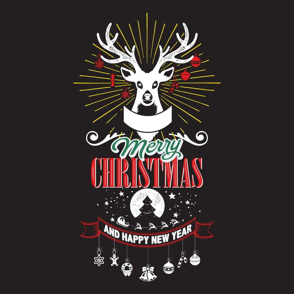 t-shirt design for Merry Christmas Holiday. Vector printable