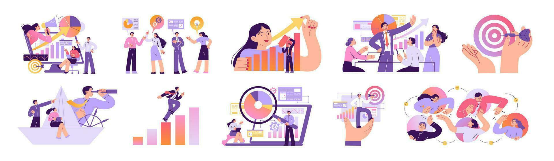 Professionals perform their job functions vector