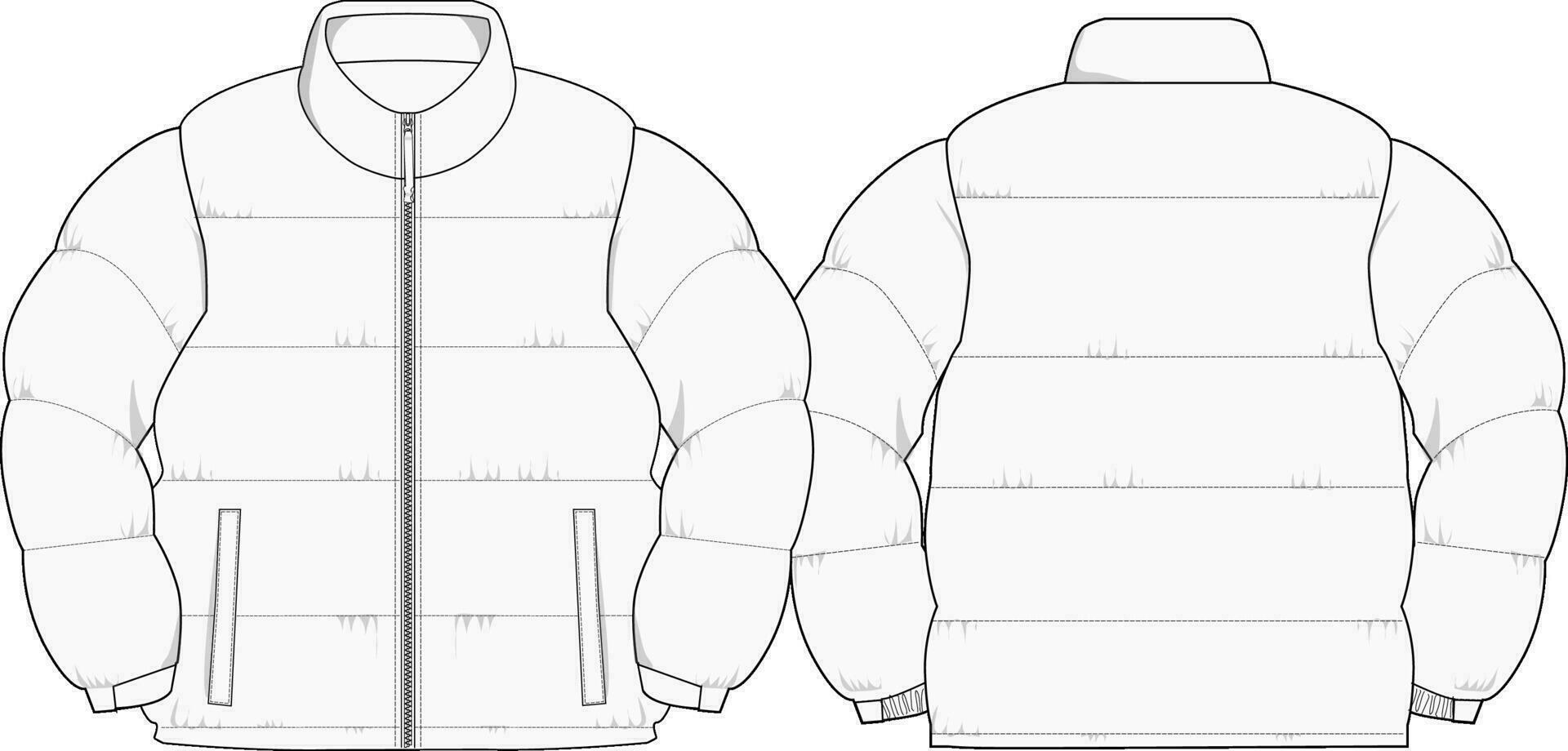 Nylon Puffer Jacket Fashion Illustration vector