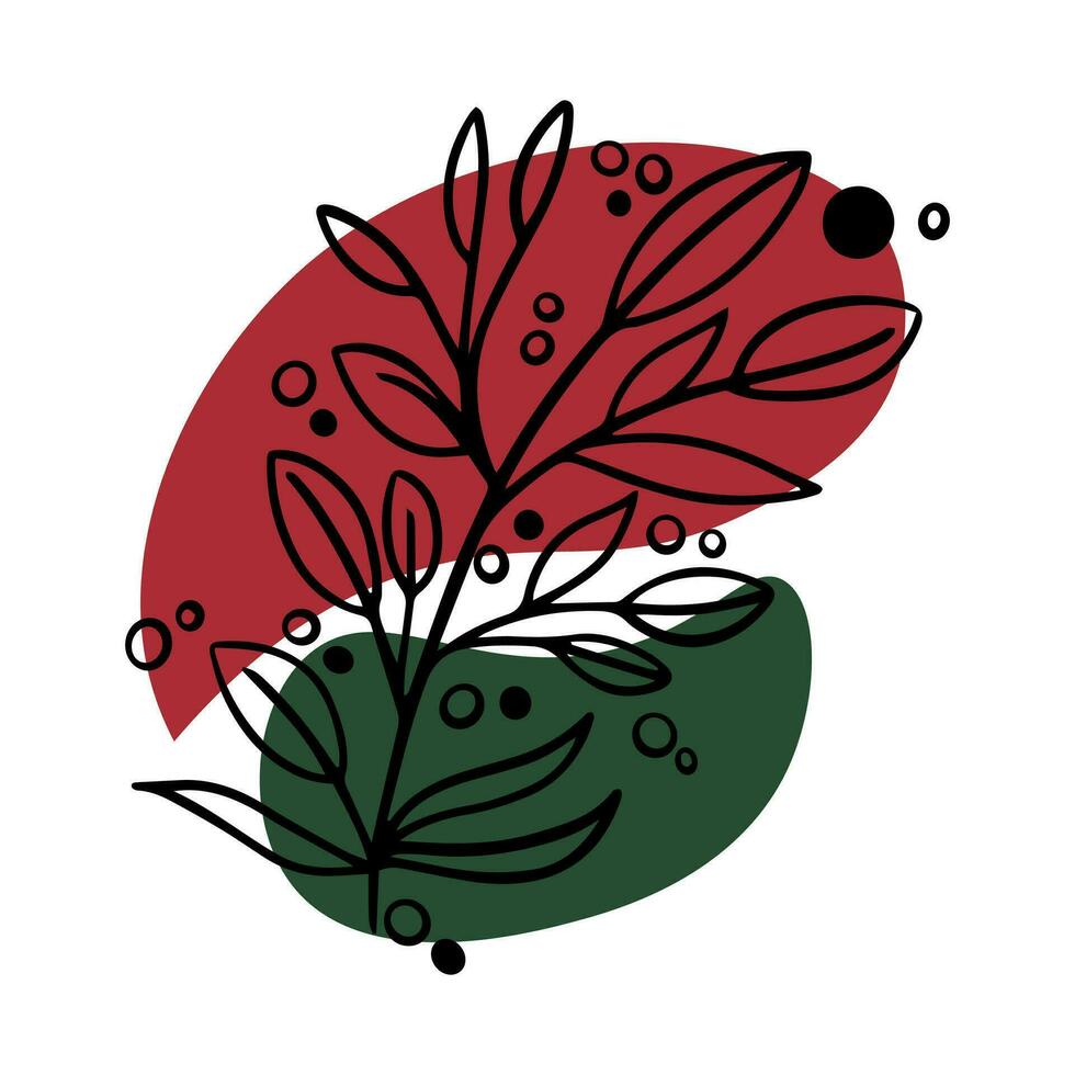 Rowan Doodle. Winter berry. Winter tea with berries vector