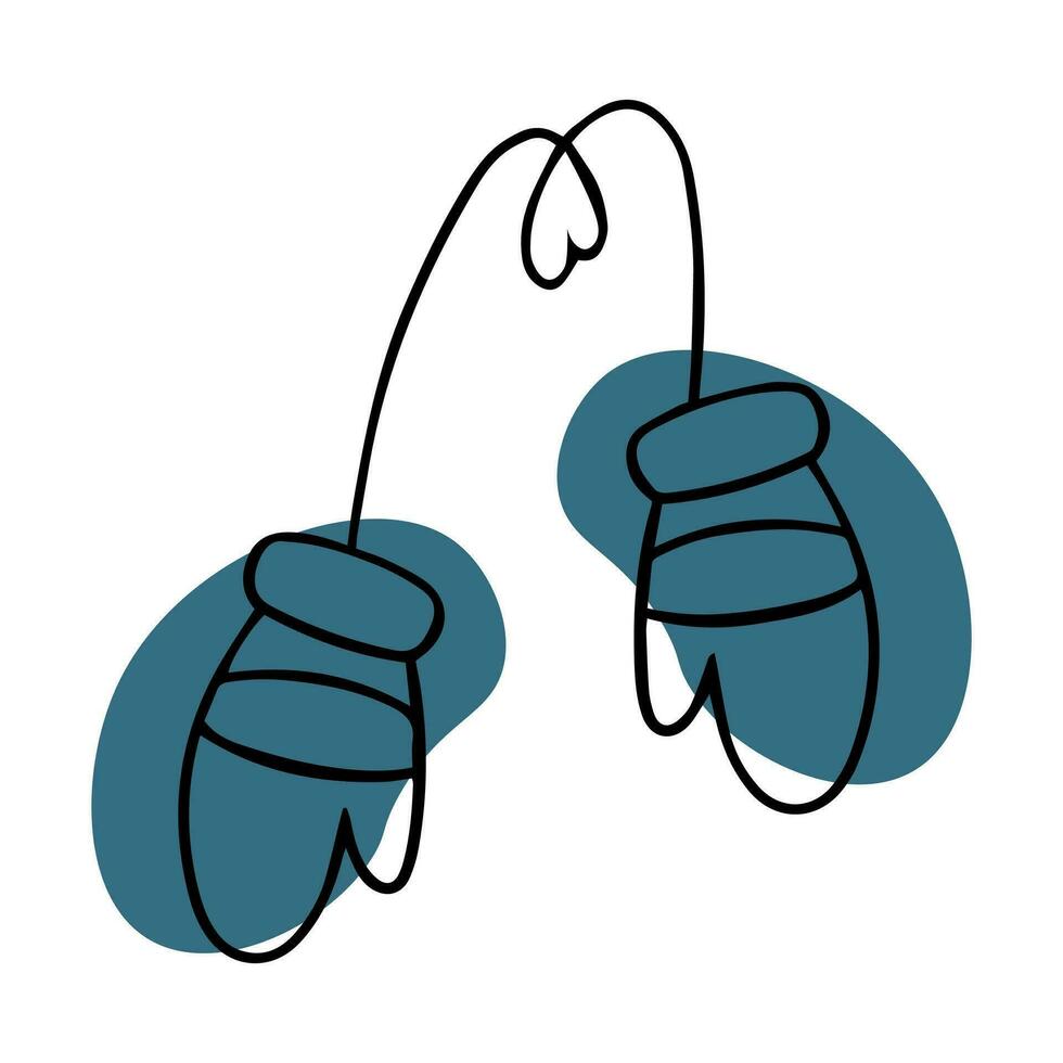 Doodle mittens. Winter clothes. Mittens. Mittens with elastic band vector