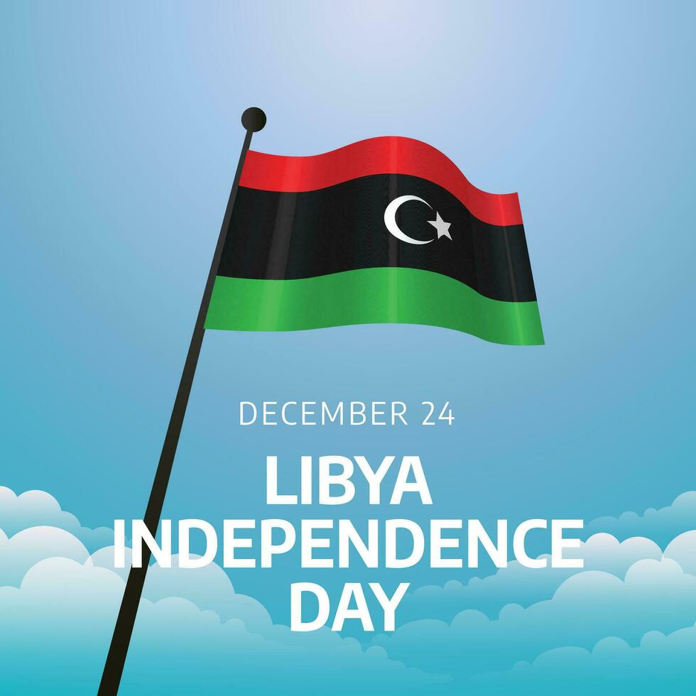 Libya Independence Day Vector Design Template for Patriotic Commemoration. Capture the nation's spirit with this striking illustration, ideal for honoring historical milestones