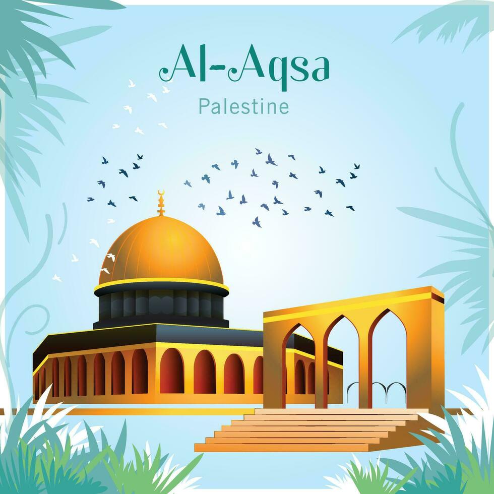 Al-Aqsa-Masjid Palestine  Illustration vector