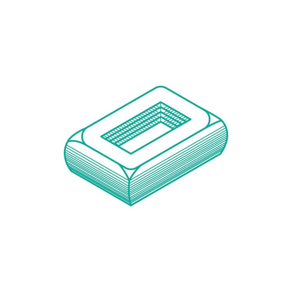 Simple Minimalist Isometric Stadium Arena for Sport Club Icon Illustration vector