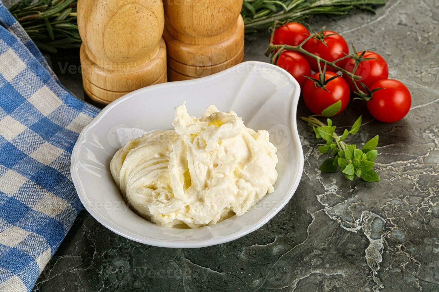 Italian delicous stracciatella cheese photo