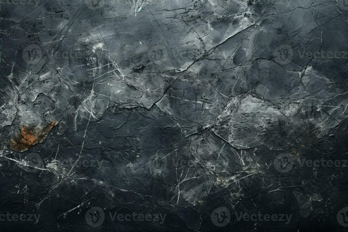 AI generated Black stone texture with gold veins. Abstract natural volumetric dark gray rock background with copy space. Grunge surface photo