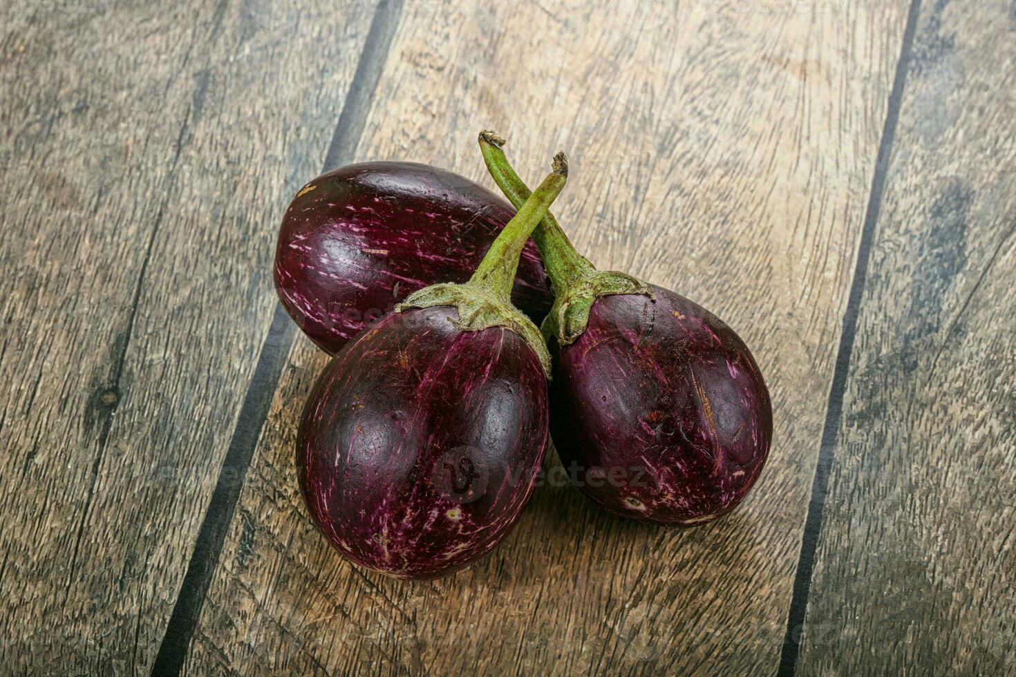 Raw smal asian baby eggplant photo