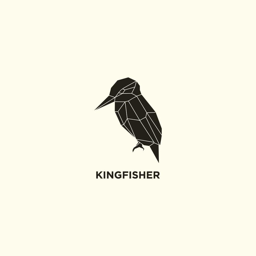 King fisher logo design with geometri unique concept vector