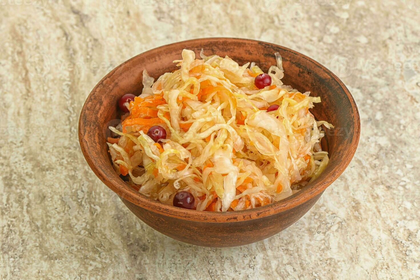 Fermented cabbage - sauerkraut in the bowl photo