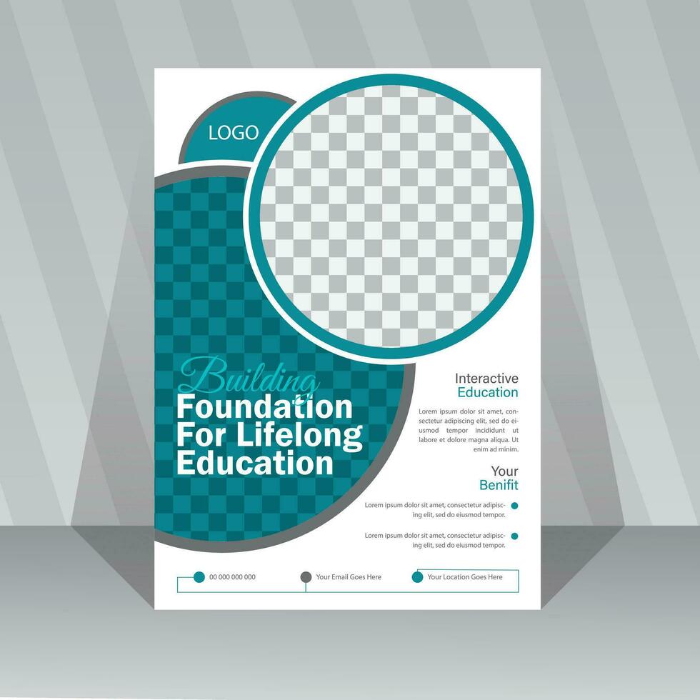 Creative and modern education flyer design template. vector