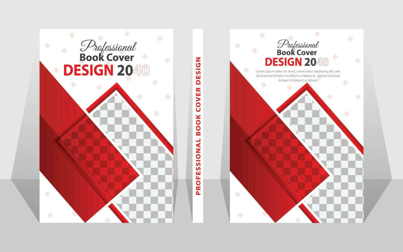 Book cover design template with red color. vector
