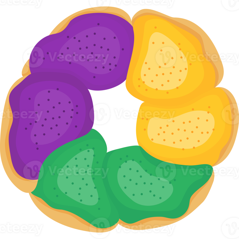 king cake with colorful glaze png
