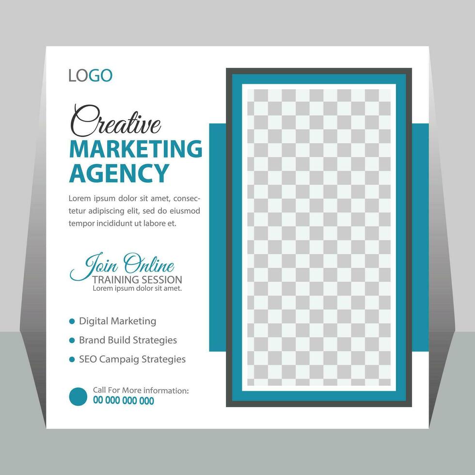 Professional corporate social media post design template. vector