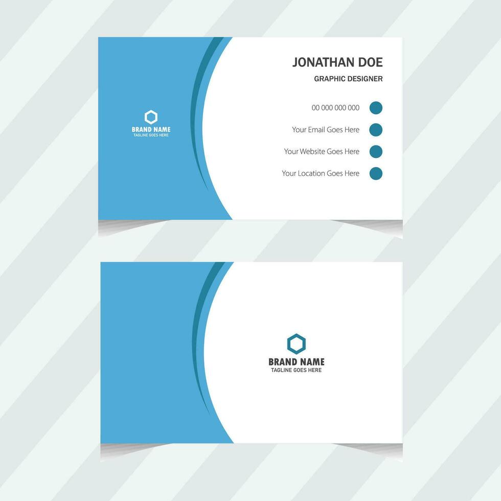 simple blue business card design and modern visiting card. vector