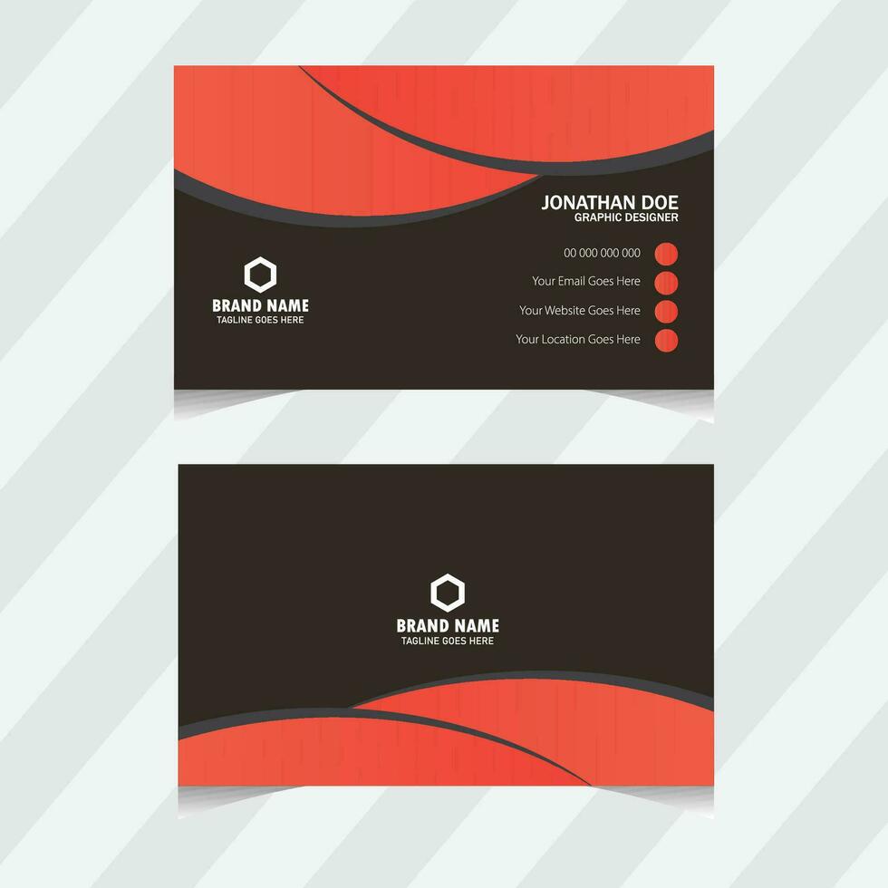 Double sided business card design template. horizontal simple clean template vector design.