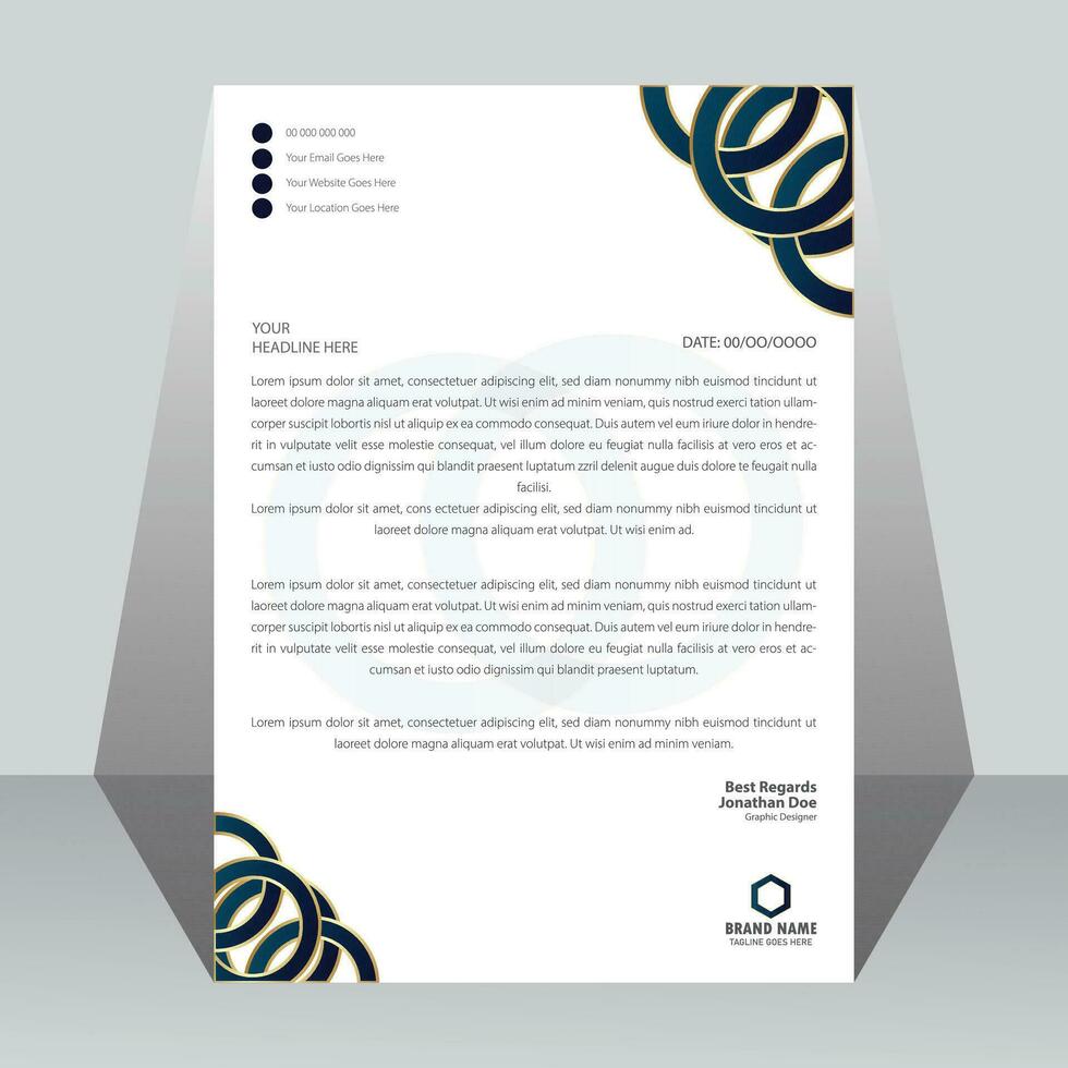 Modern business letterhead design template. vector
