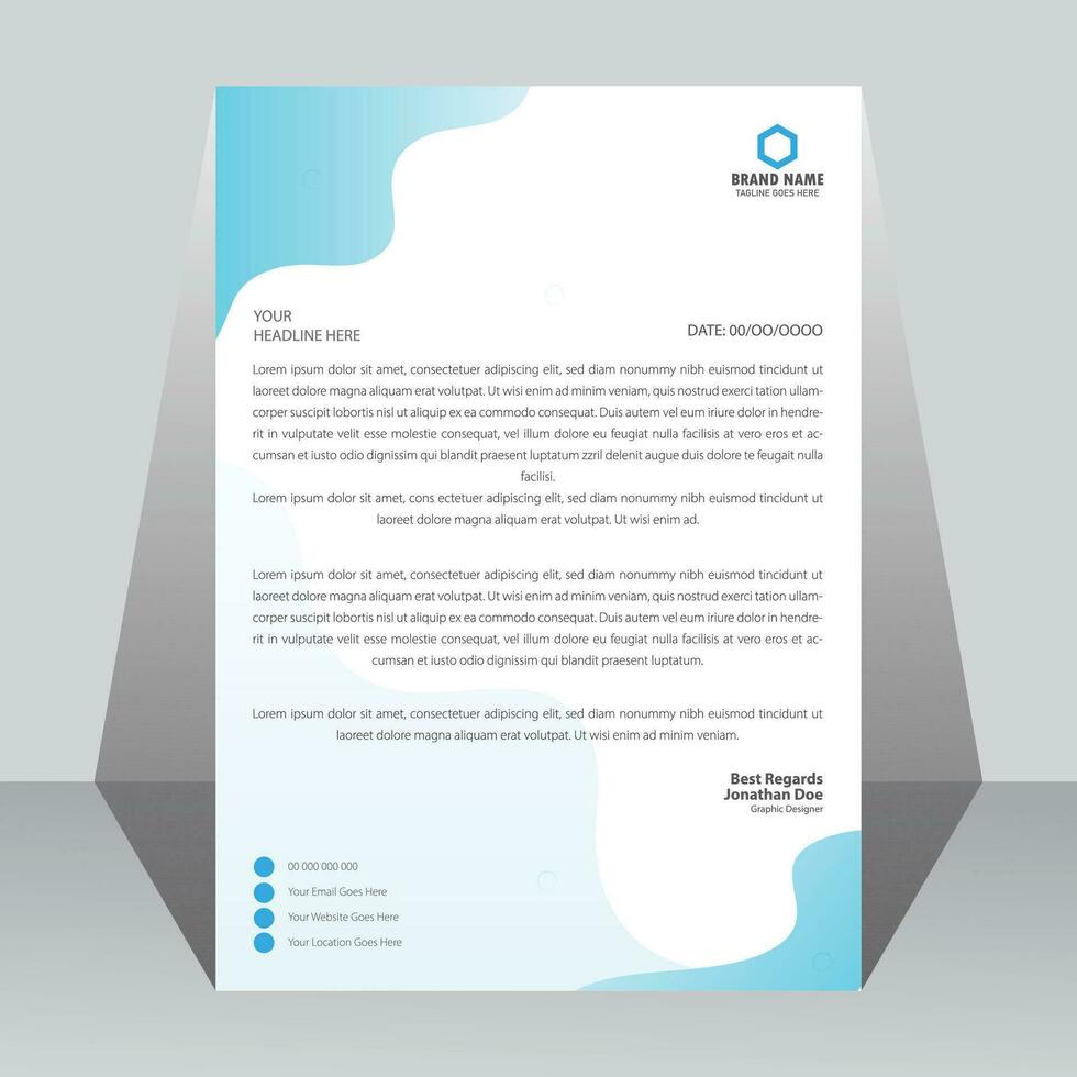 Simple and minimal corporate letterhead design template. vector