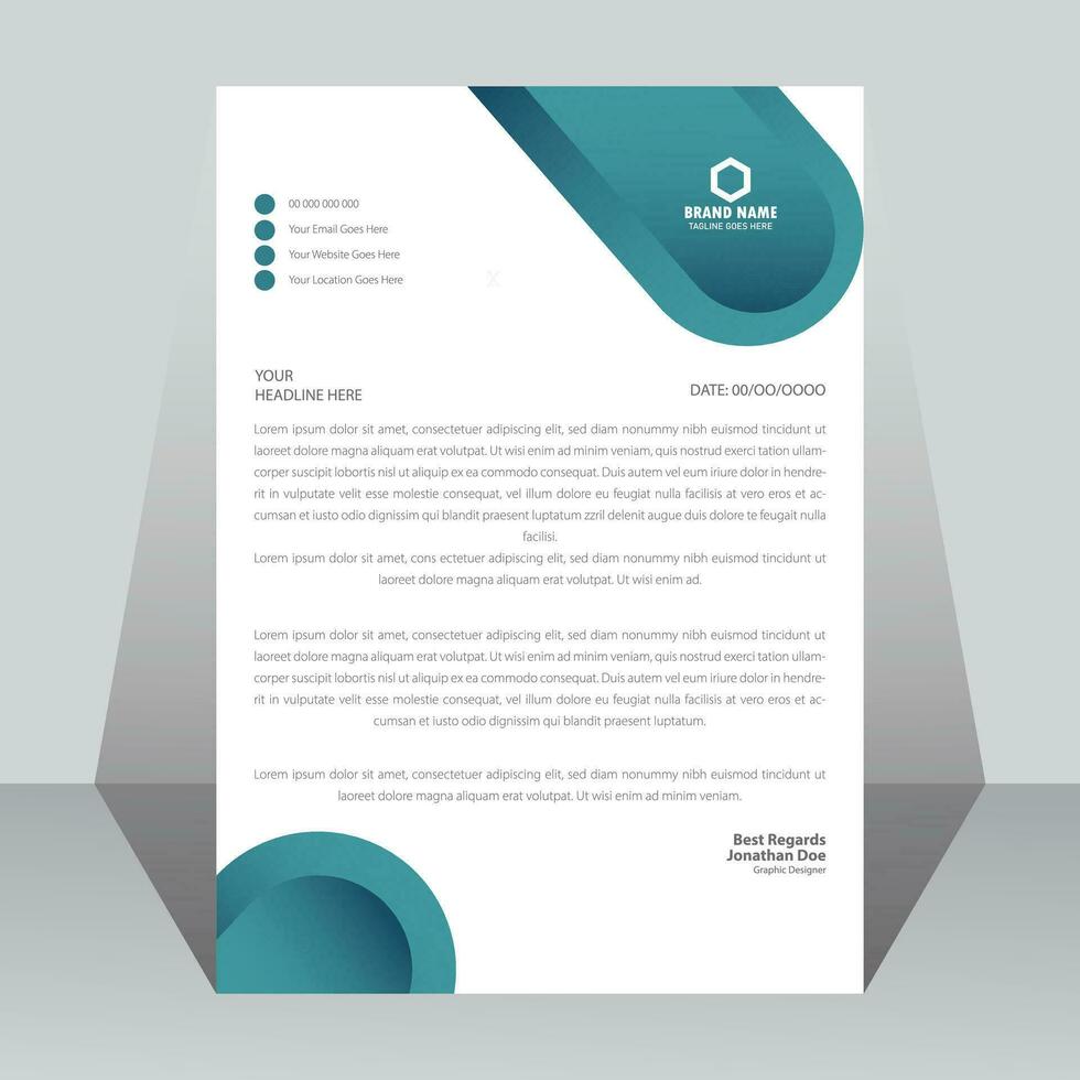 Modern creative corporate letterhead design template. vector