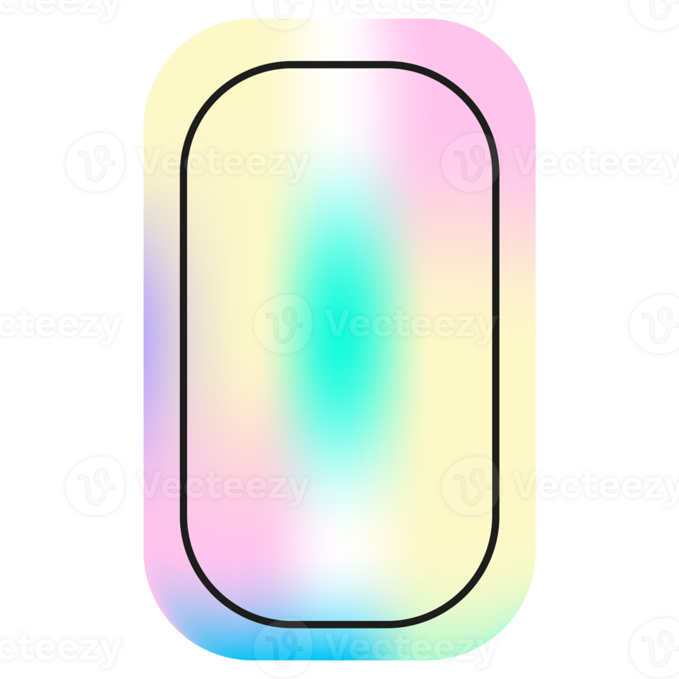 Holographic sticker, hologram label rectangle shape. PNG sticker for design mockup. Holographic textured sticker for preview tags, labels