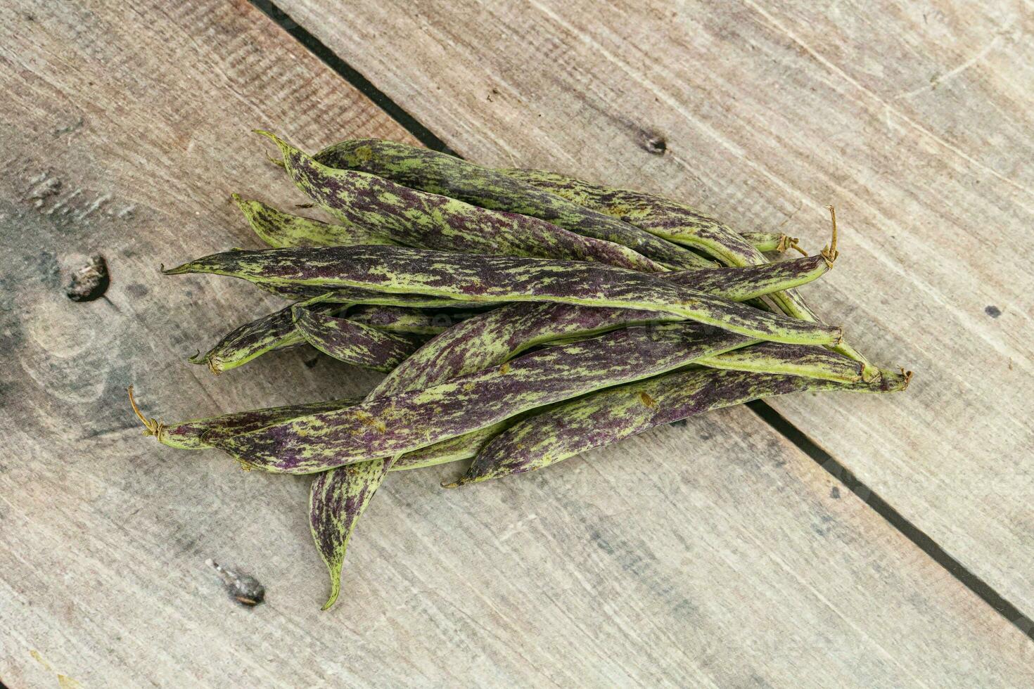 Raw green bean string heap photo