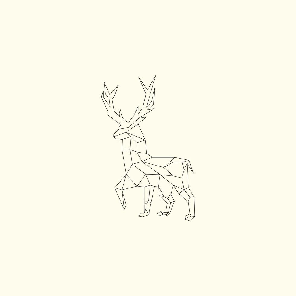 Deer geometri logo design vector