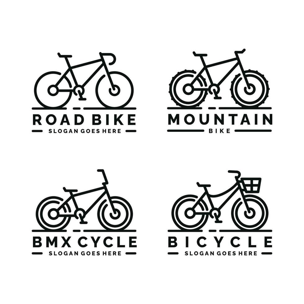 bicicleta logo conjunto diseño vector ilustración