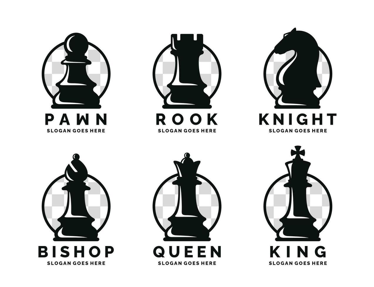 Chess logo set vector illustration