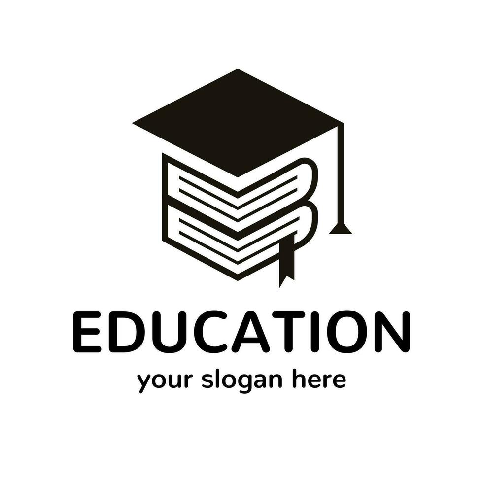 Vector education logo black color style isolated