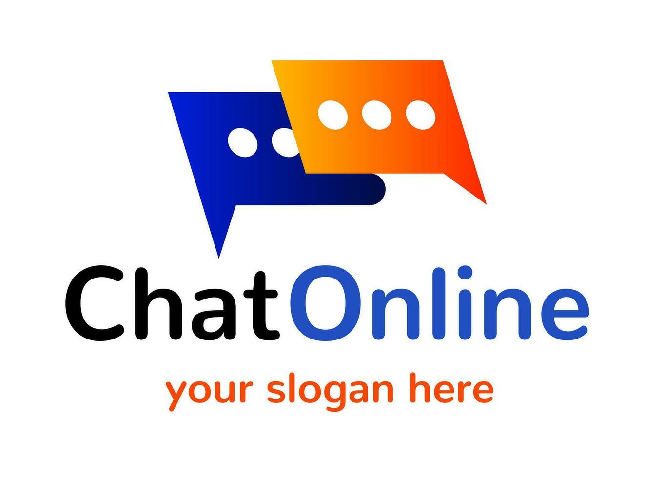 Chat online symbol gradient color style vector