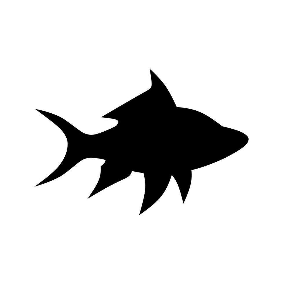 Fish silhouette icon vector. Tropical fish silhouette can be used as icon, symbol or sign. Freshwater fish icon for design related to animal, wildlife or underwater vector