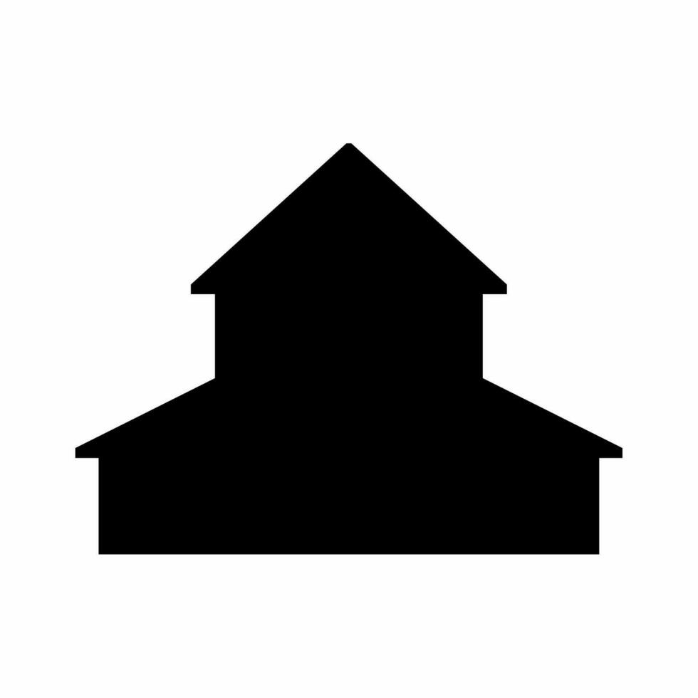 Farmhouse silhouette icon vector. Rural house silhouette can be used as icon, symbol or sign. House icon vector for design of farm, village or countryside