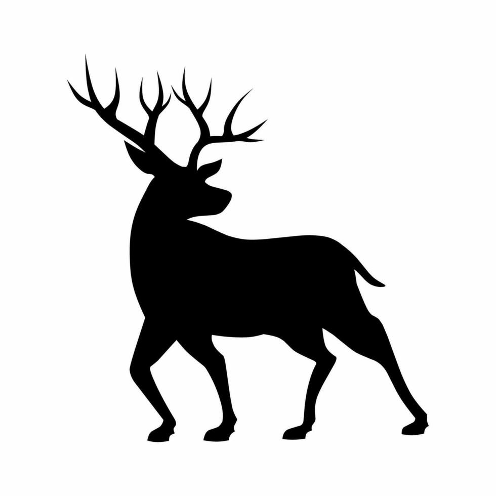 ciervo silueta icono vector. reno silueta lata ser usado como icono, símbolo o signo. ciervo icono para diseño relacionado a animal, fauna silvestre o paisaje vector