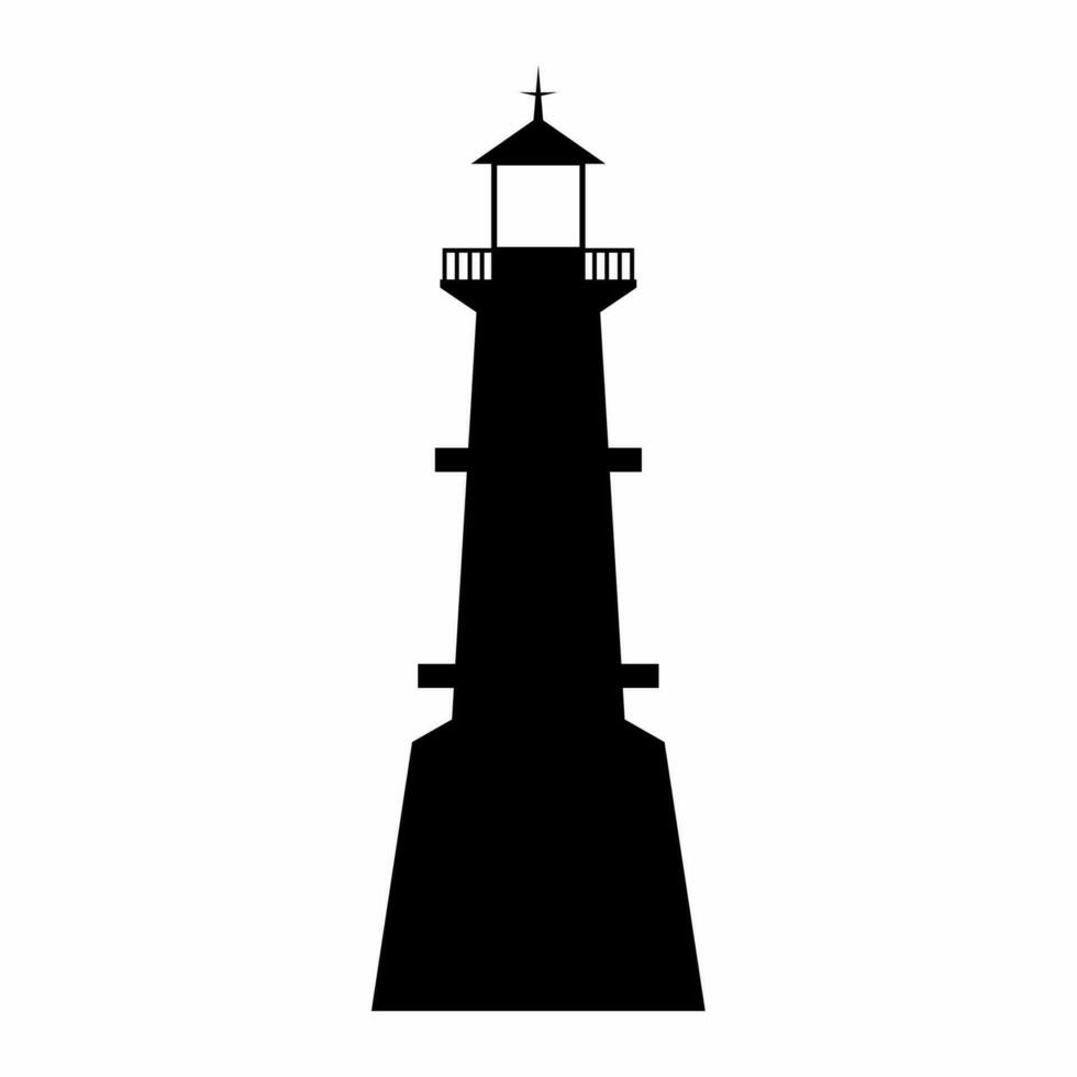 Lighthouse silhouette vector. Lighthouse silhouette can be used as icon, symbol or sign. Lighthouse icon vector for design of coast, guide, warn or harbor