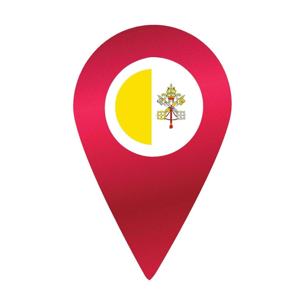 Destination pin icon with  flag.Location red map marker vector