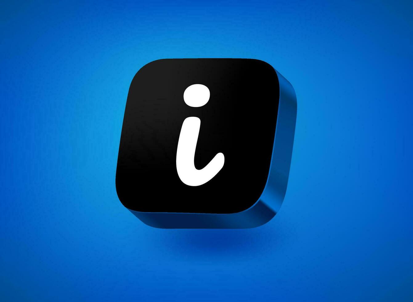 Information icon. Vector 3d illustration of app button