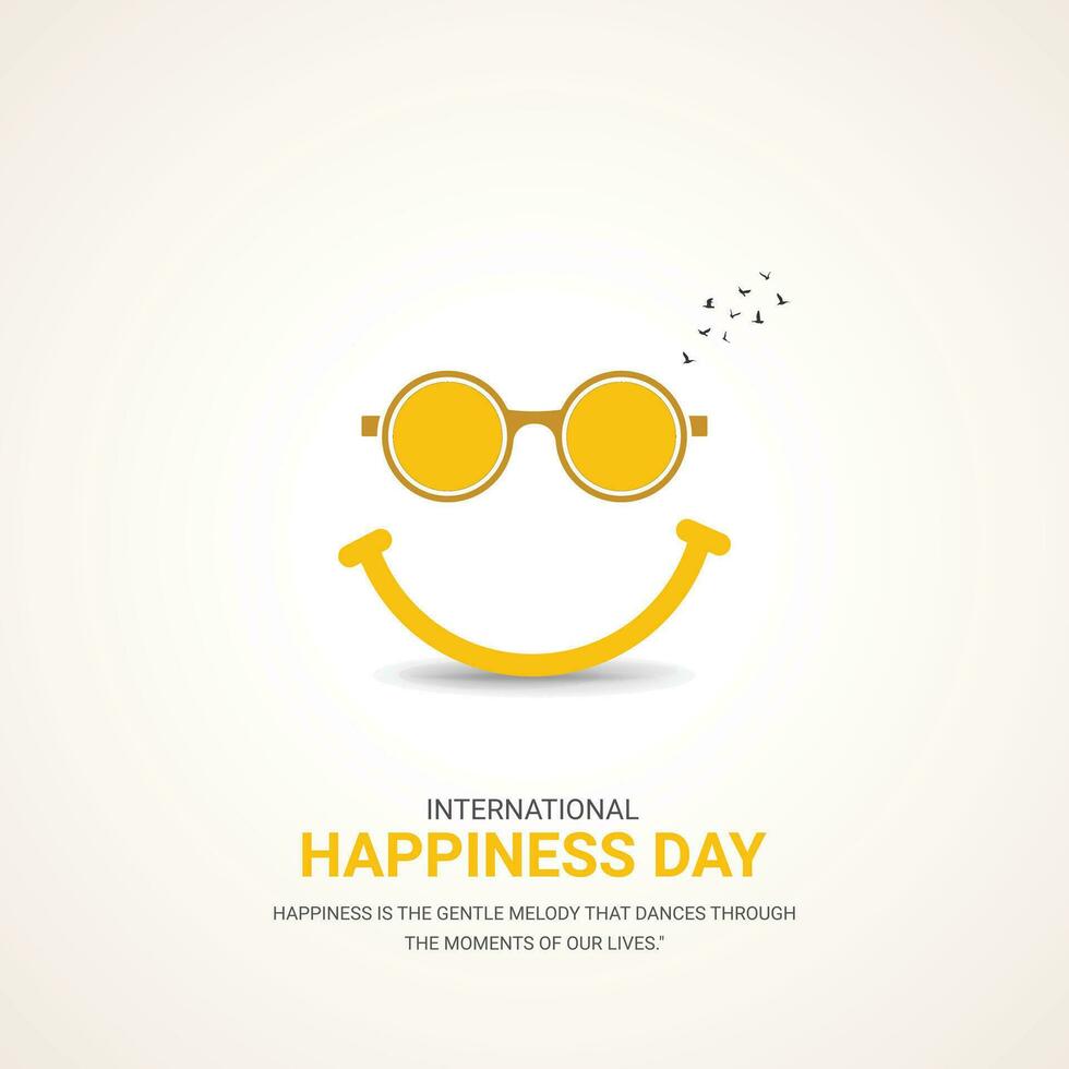international happiness day creative design background for greeting moment vector