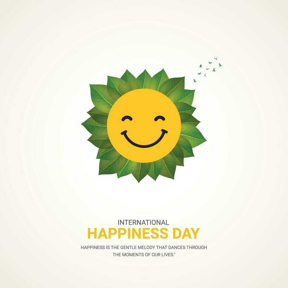 international happiness day creative design background for greeting moment vector