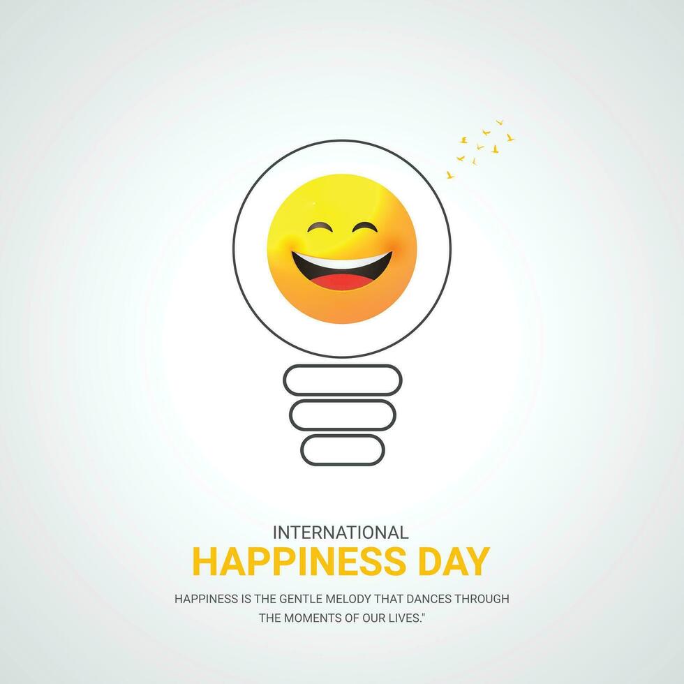 international happiness day creative design background for greeting moment vector
