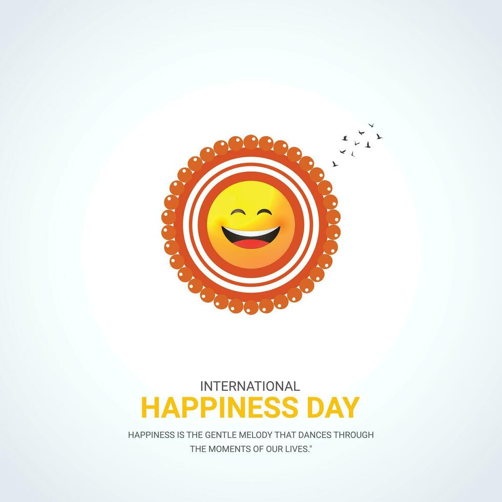 international happiness day creative design background for greeting moment vector