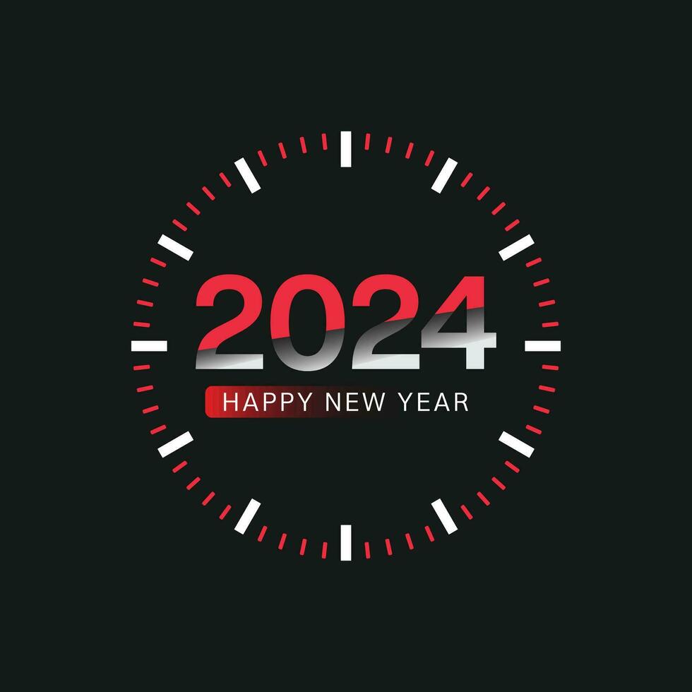 modern 2024 happy new year Celebration background design vector