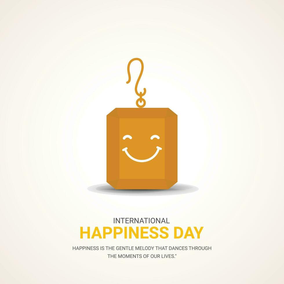 international happiness day creative design background for greeting moment vector