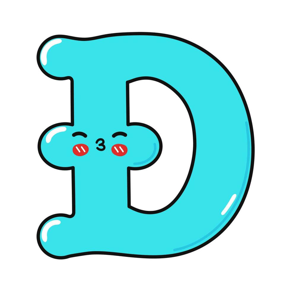 Dogecoin Sign character. Vector hand drawn cartoon kawaii character illustration icon. Isolated on white background. Dogecoin Sign character concept