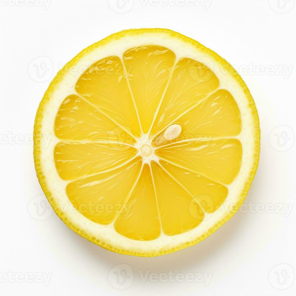 AI generated Orange with sliced and green leaves isolated on white background. photo